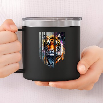 Discover Siberian Tiger with abstract beauty 1 14oz Stainless Steel Tumblers