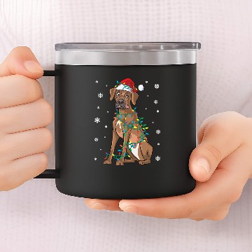 Discover Rhodesian Ridgeback Wrapped In Christmas Lights Dog 14oz Stainless Steel Tumblers