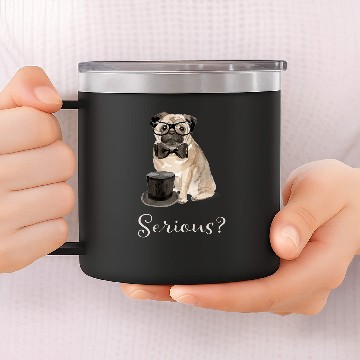 Discover Serious Pug 14oz Stainless Steel Tumblers