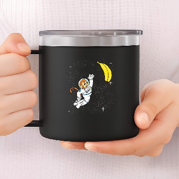 Discover Monkey Astronaut Space Shuttle Galaxy For Ape Lover 14oz Stainless Steel Tumblers