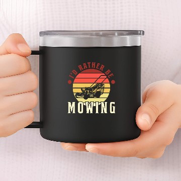 Discover Lawn Mowing Humor Landscaper Janitor 14oz Stainless Steel Tumblers