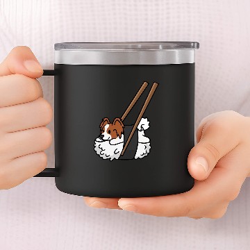 Discover Sushi Bow Tie Dog 14oz Stainless Steel Tumblers