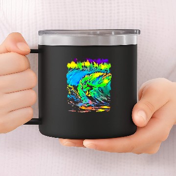 Discover Surfer Pop Art Zip 14oz Stainless Steel Tumblers