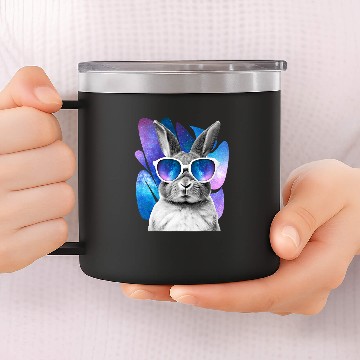 Discover Rabbit Space Glasses Bunny Galaxy Sunglasses Meme Baseball Tees 14oz Stainless Steel Tumblers