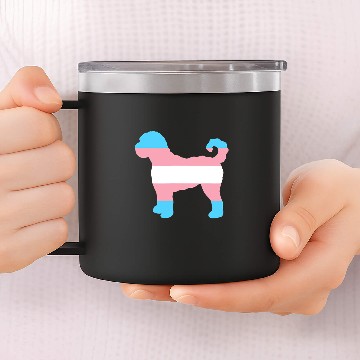 Discover Dog Goldendoodle Trans Pride Flag Goldendoodle Dog 14oz Stainless Steel Tumblers