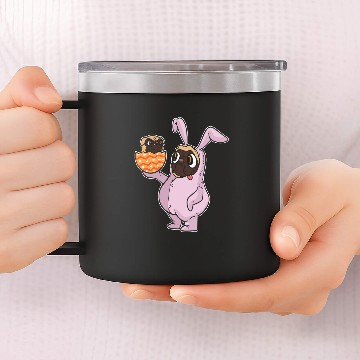 Discover Pug Bunny Dog Parent Zip 14oz Stainless Steel Tumblers