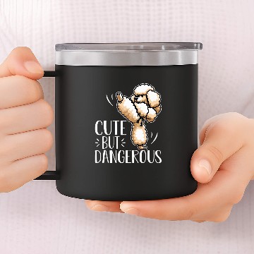 Discover Poodle Cute But Dangerous Baseball Tees 14oz Stainless Steel Tumblers