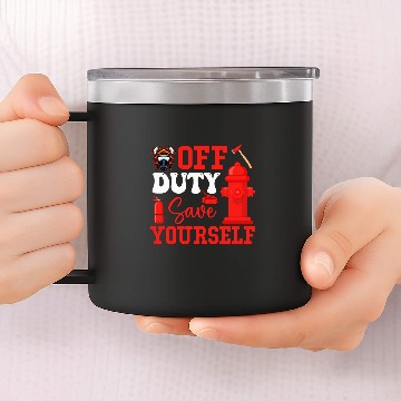 Discover Retired Firefighter Saving Yourself Costume Proud Fireman 14oz Stainless Steel Tumblers