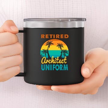 Discover Retired Architect Uniform Tropical Island Retirement 14oz Stainless Steel Tumblers