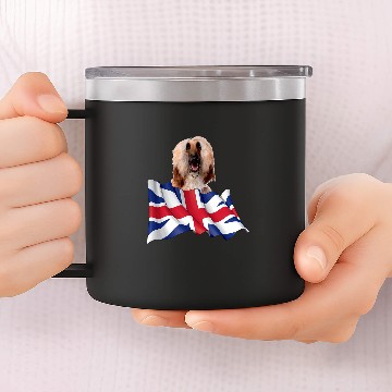 Discover Union Jack Flag Dog Afghan Hound 2 14oz Stainless Steel Tumblers