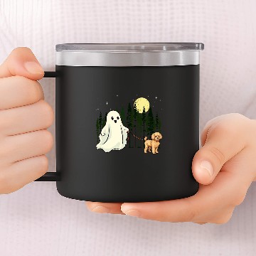 Discover Maltipoo Walking ghosts Halloween Funny Kids 14oz Stainless Steel Tumblers