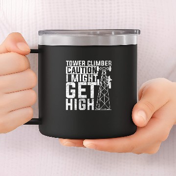 Discover Telecommunications Tower Climbers Essentials Lineman Tools 14oz Stainless Steel Tumblers