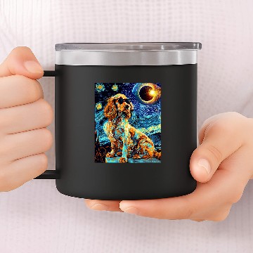 Discover Total Solar Eclipse Welsh Springer Spaniel Dog Baseball Tees 14oz Stainless Steel Tumblers