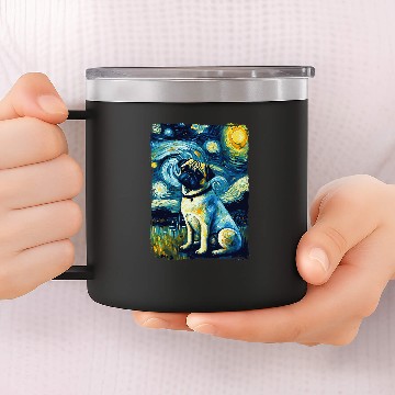 Discover Pug Starry Night 14oz Stainless Steel Tumblers