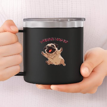 Discover Pug Dog I believe I can fly 14oz Stainless Steel Tumblers
