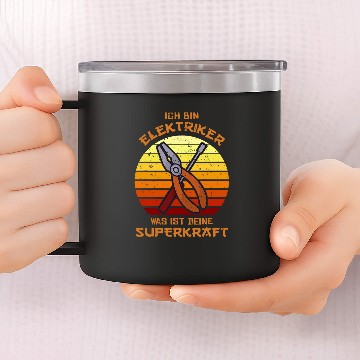 Discover Superkraft Powerline Technician Lineworker Electrician 14oz Stainless Steel Tumblers