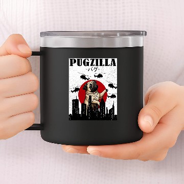 Discover Pug Funny Pug Owner Pugzilla Dog Lover Funny Baseball Tees 14oz Stainless Steel Tumblers