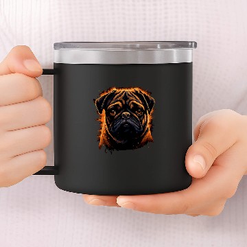 Discover Pug Colorful 8 Baseball Tees 14oz Stainless Steel Tumblers