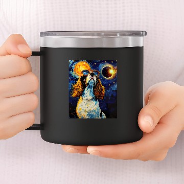 Discover Total Solar Eclipse English Springer Spaniel Dog 5 Zip 14oz Stainless Steel Tumblers