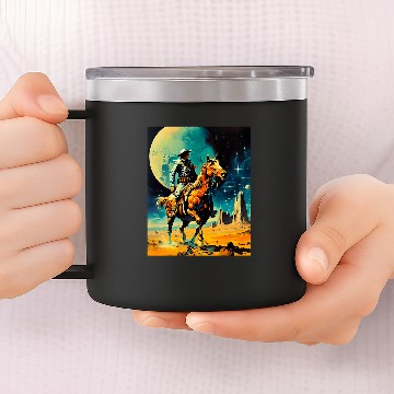 Discover The Space Cowboy Retro Scifi 14oz Stainless Steel Tumblers