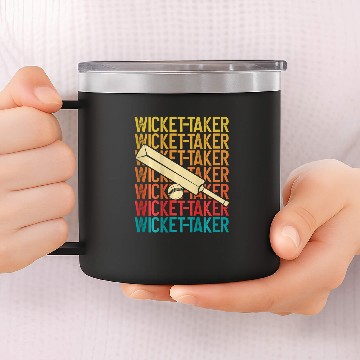 Discover WicketTaker Backprint Cricket Zip 14oz Stainless Steel Tumblers