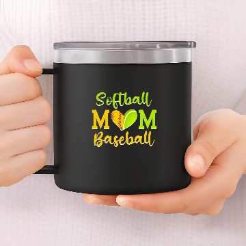Discover Softball Baseball Mom Mothers Day 14oz Stainless Steel Tumblers