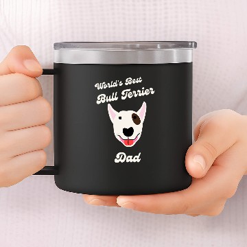 Discover Worlds bests Bull Terrier Dad Dog Owner Baseball Tees 14oz Stainless Steel Tumblers