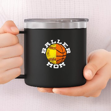 Discover Softball Basketball Player Funny Mom 14oz Stainless Steel Tumblers