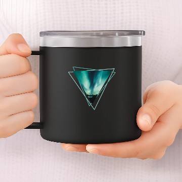 Discover Nordkapp Triangle Design Polar Night Adventure Hiking Climbing Baseball Tees 14oz Stainless Steel Tumblers