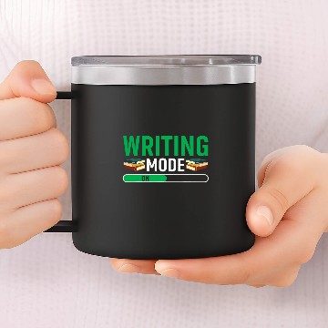 Discover Writing Mode On Book Author Writer 1 Baseball Tees 14oz Stainless Steel Tumblers