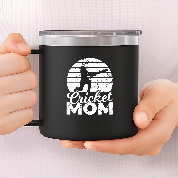 Discover Womens Cricket Mom Cricket Player 14oz Stainless Steel Tumblers