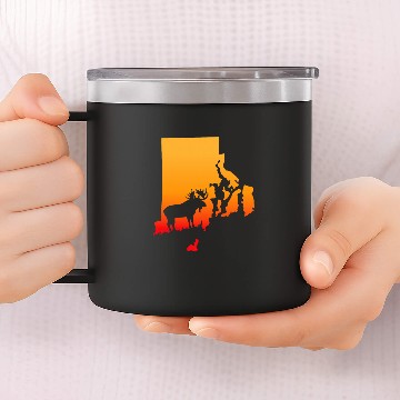 Discover Moose or shed antler Hunting Rhode Map Island art Hunter Baseball Tees 14oz Stainless Steel Tumblers