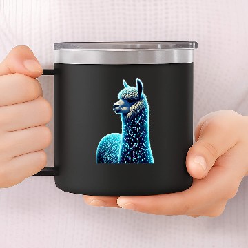 Discover Alpaca Funny Computer Binary Code Programmer Developer Geek 14oz Stainless Steel Tumblers