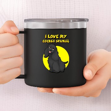 Discover I Love My Black Cocker Spaniel 14oz Stainless Steel Tumblers