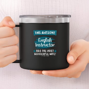 Discover Married English Instructor Husband Job Profession Baseball Tees 14oz Stainless Steel Tumblers