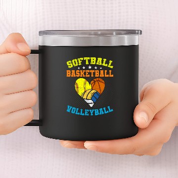 Discover Softball Basketball Volleyball Player 2 14oz Stainless Steel Tumblers