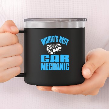 Discover Worlds bests Car Mechanic Retro Funny Mechanic Present Baseball Tees 14oz Stainless Steel Tumblers
