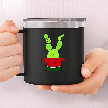 Discover Watermelon Pot Cactus 14oz Stainless Steel Tumblers