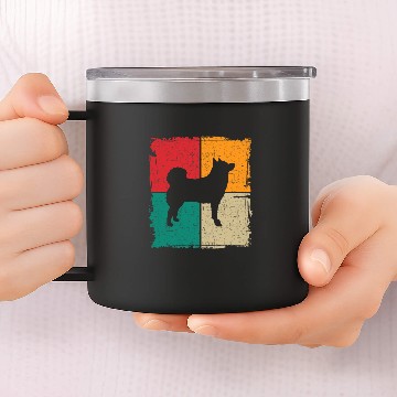 Discover Norwegian Elkhound Retro vintages 70s 80s Style 2 14oz Stainless Steel Tumblers