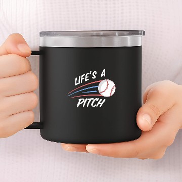 Discover Lifes A Pitch Baseball Spring Training Pitching Batting 14oz Stainless Steel Tumblers