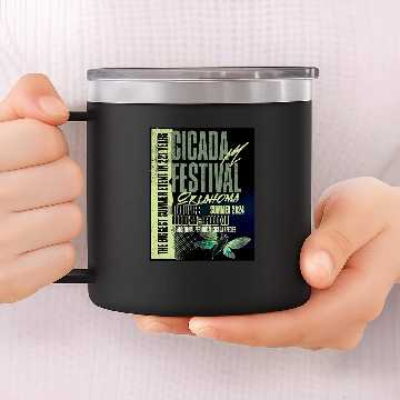 Discover Oklahoma Cicada 2024 Emergence 221 Year Event 14oz Stainless Steel Tumblers