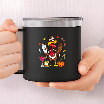 Discover Turkey Cocktail Shaker Bartender Pumpkin Fall Thanksgiving Zip 14oz Stainless Steel Tumblers