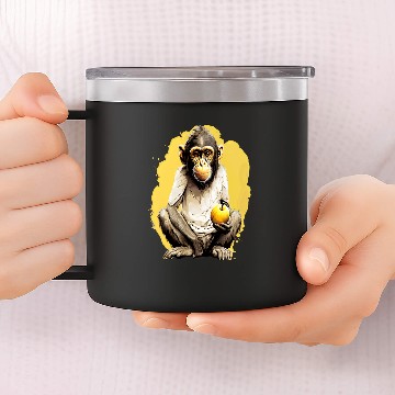 Discover Monkey Playing Forest 14oz Stainless Steel Tumblers