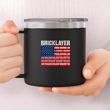 Discover Patriotic Bricklayer Job Bricks Construction Mortar Mason 14oz Stainless Steel Tumblers