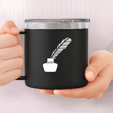 Discover Quill Feather Author Writer 2 14oz Stainless Steel Tumblers