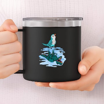 Discover Parrot 2T Rexs Reflection I Blue Monk Parakeet Quaker 14oz Stainless Steel Tumblers