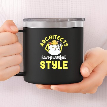 Discover Architect Cat Lover Architecture Engineer Kawaii Art 14oz Stainless Steel Tumblers