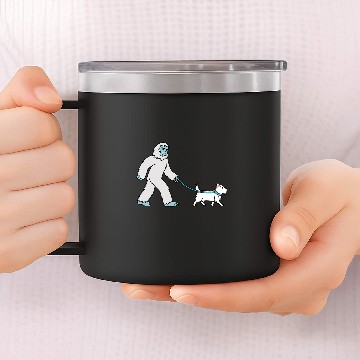 Discover yetis Walking Westie Cryptozoology Dog 14oz Stainless Steel Tumblers