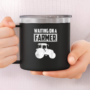 Discover waiting on a farmer funny farmer farming lover saying Baseball Tees 14oz Stainless Steel Tumblers