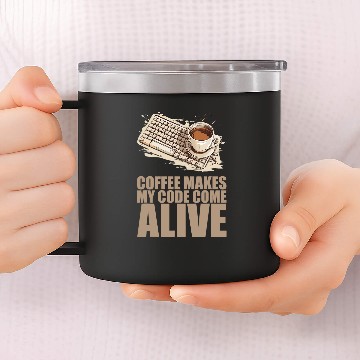 Discover caffeines Coder Software Developer Engineer Coffee Programmer 14 14oz Stainless Steel Tumblers